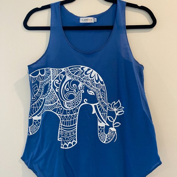 Racer back tank with mandala elephant graphic - Picture 1 of 4